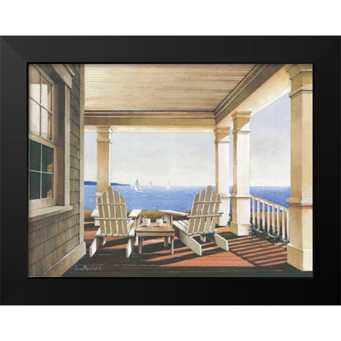 Veranda View Black Modern Wood Framed Art Print by Rossini, John