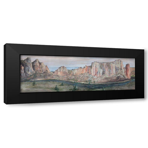 Smith Rock Black Modern Wood Framed Art Print with Double Matting by Kamdon Kreations
