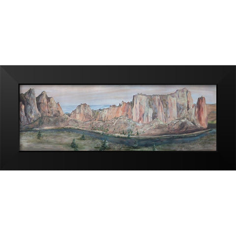 Smith Rock Black Modern Wood Framed Art Print by Kamdon Kreations