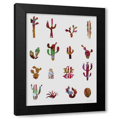 Prickly Black Modern Wood Framed Art Print with Double Matting by Kamdon Kreations