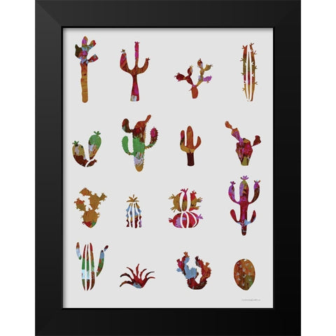 Prickly Black Modern Wood Framed Art Print by Kamdon Kreations
