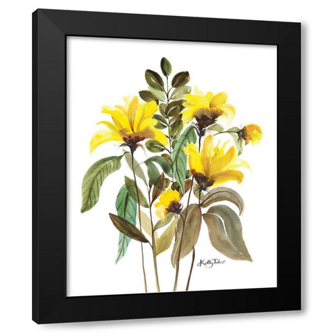 Mellow Yellow Bouquet Black Modern Wood Framed Art Print by Talent, Kelley