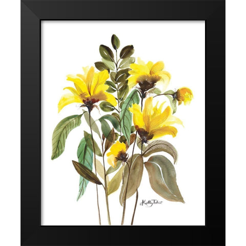 Mellow Yellow Bouquet Black Modern Wood Framed Art Print by Talent, Kelley