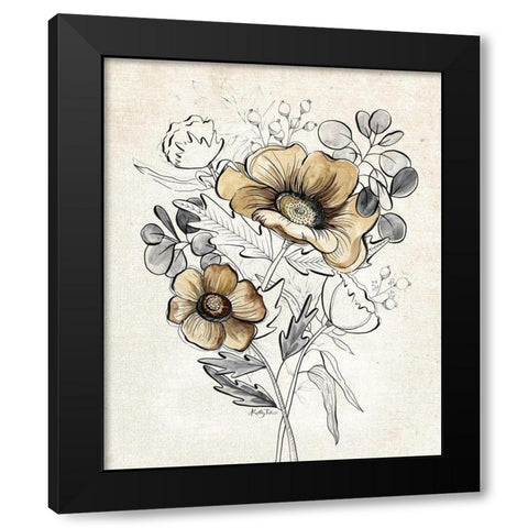 Serene Bouquet 1 Black Modern Wood Framed Art Print by Talent, Kelley