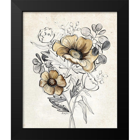 Serene Bouquet 1 Black Modern Wood Framed Art Print by Talent, Kelley