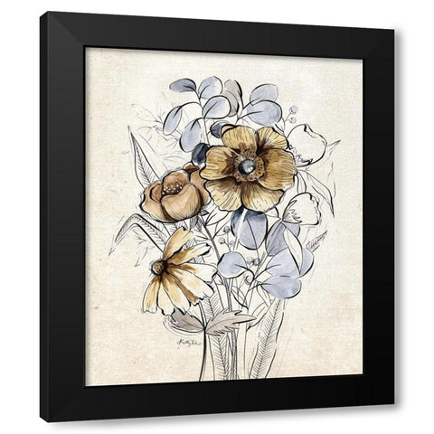 Serene Bouquet 2 Black Modern Wood Framed Art Print by Talent, Kelley