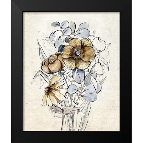 Serene Bouquet 2 Black Modern Wood Framed Art Print by Talent, Kelley