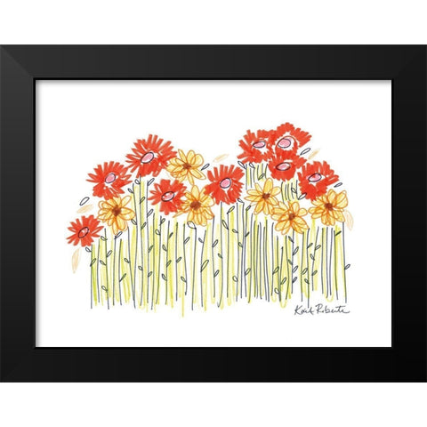 Spring Fever Black Modern Wood Framed Art Print by Roberts, Kait