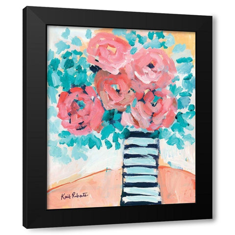 Fancy and Floral Black Modern Wood Framed Art Print by Roberts, Kait