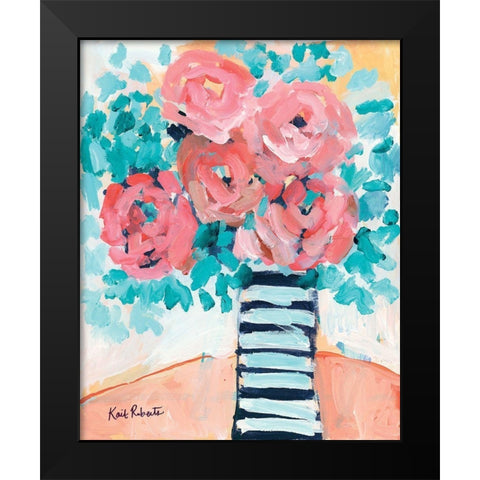 Fancy and Floral Black Modern Wood Framed Art Print by Roberts, Kait