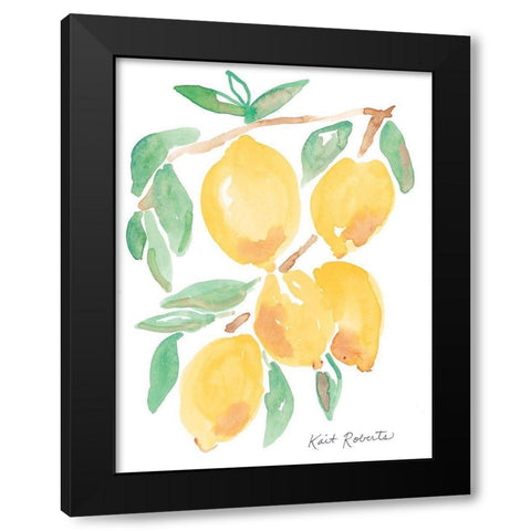 Kitchen Lemons Black Modern Wood Framed Art Print with Double Matting by Roberts, Kait