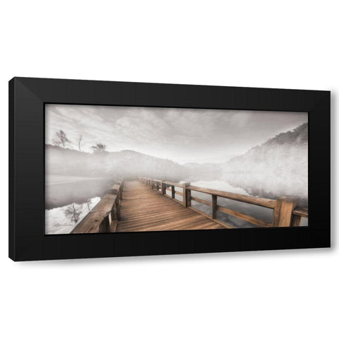 Lake Cherokee Dock Black Modern Wood Framed Art Print by Deiter, Lori