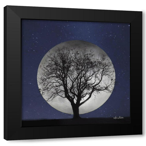 Full Moon Black Modern Wood Framed Art Print with Double Matting by Deiter, Lori
