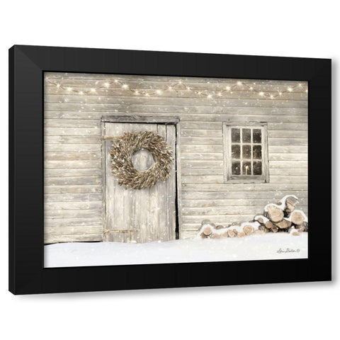 Old Farm Christmas Black Modern Wood Framed Art Print with Double Matting by Deiter, Lori