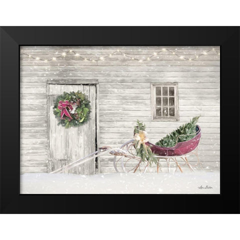 Old Farm Christmas Black Modern Wood Framed Art Print by Deiter, Lori