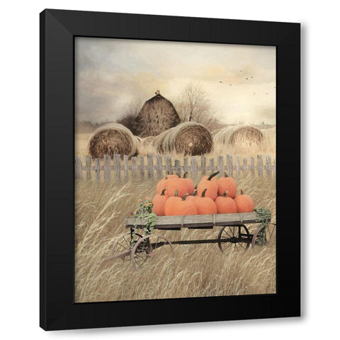 Pumpkin Harvest Black Modern Wood Framed Art Print with Double Matting by Deiter, Lori