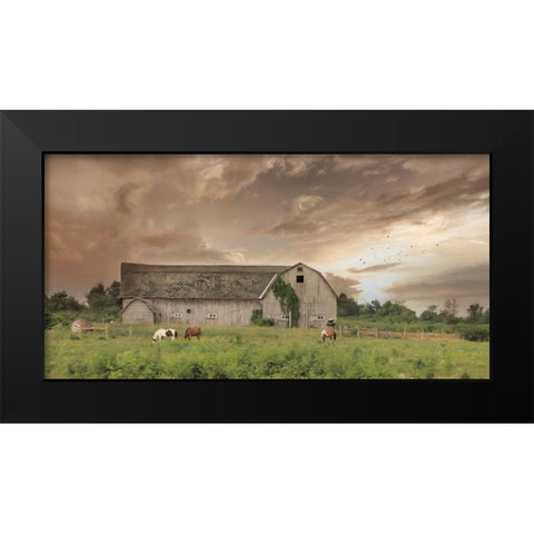 Sunset Grazing Black Modern Wood Framed Art Print by Deiter, Lori