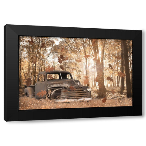 Leaves are Falling Black Modern Wood Framed Art Print by Deiter, Lori