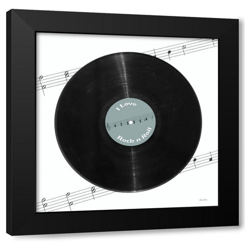 I Love Rock n Roll Black Modern Wood Framed Art Print with Double Matting by Deiter, Lori