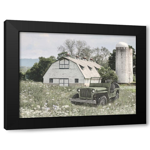 Old Jeep at the Farm Black Modern Wood Framed Art Print with Double Matting by Deiter, Lori
