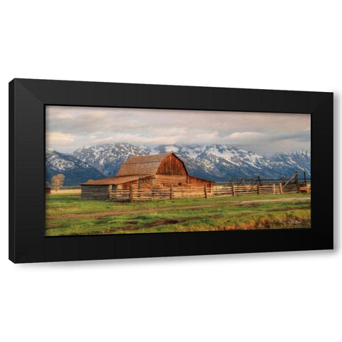 Mormon Row II Black Modern Wood Framed Art Print with Double Matting by Deiter, Lori