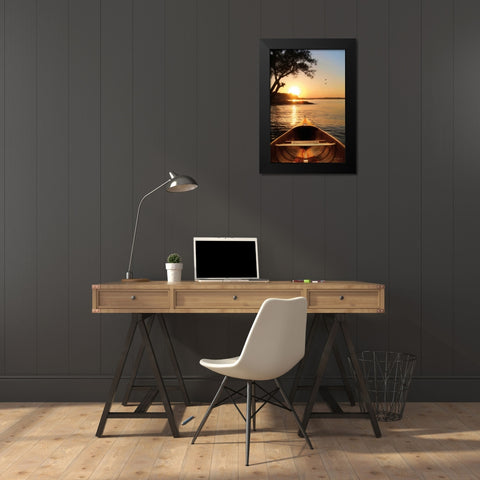 Sunset on the Lake I Black Modern Wood Framed Art Print by Deiter, Lori