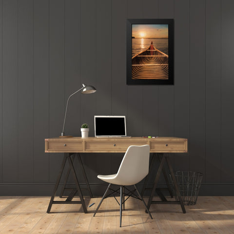Sunset on the Lake II Black Modern Wood Framed Art Print by Deiter, Lori