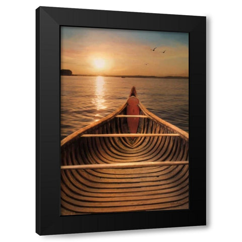 Sunset on the Lake II Black Modern Wood Framed Art Print by Deiter, Lori