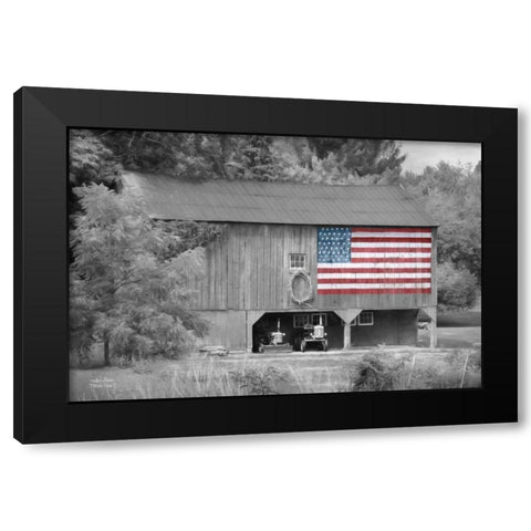 Patriotic Farm I Black Modern Wood Framed Art Print with Double Matting by Deiter, Lori