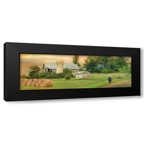 Amish Barefoot Farmer Black Modern Wood Framed Art Print with Double Matting by Deiter, Lori
