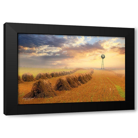 Amish Country Sunrise Black Modern Wood Framed Art Print by Deiter, Lori