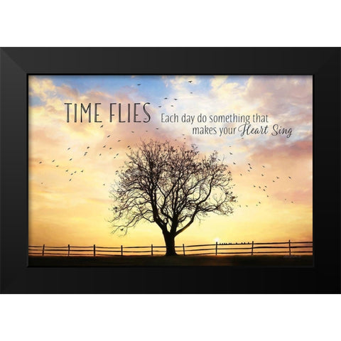 Time Flies Black Modern Wood Framed Art Print by Deiter, Lori