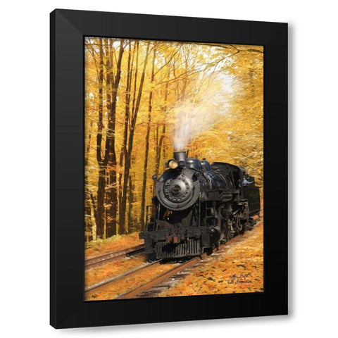 Fall Locomotive Black Modern Wood Framed Art Print with Double Matting by Deiter, Lori
