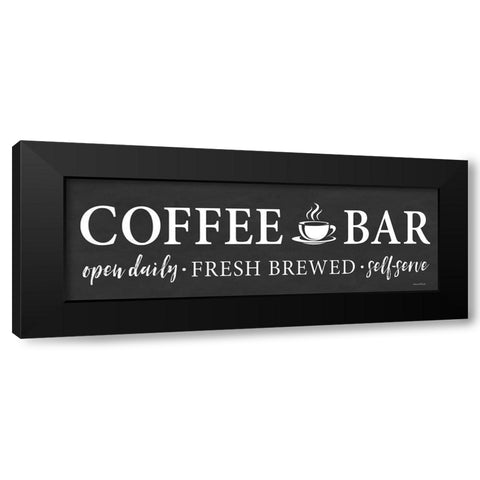 Self-Serve Coffee Bar Black Modern Wood Framed Art Print with Double Matting by Lettered And Lined