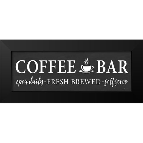 Self-Serve Coffee Bar Black Modern Wood Framed Art Print by Lettered And Lined