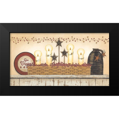 Give Thanks Black Modern Wood Framed Art Print by Spivey, Linda