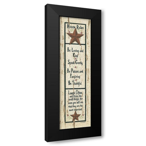House Rules Black Modern Wood Framed Art Print by Spivey, Linda