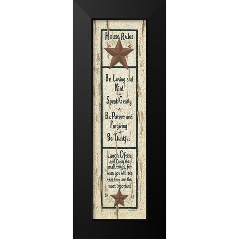 House Rules Black Modern Wood Framed Art Print by Spivey, Linda