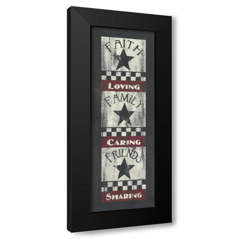 Faith-Family-Friends Black Modern Wood Framed Art Print by Spivey, Linda