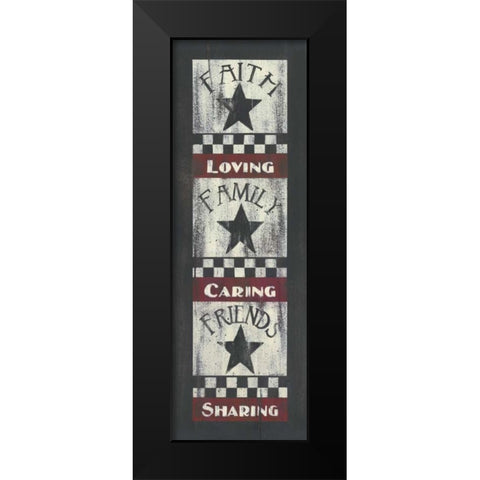 Faith-Family-Friends Black Modern Wood Framed Art Print by Spivey, Linda