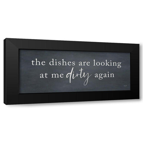 Looking at Me Dirty Black Modern Wood Framed Art Print by Lux + Me Designs