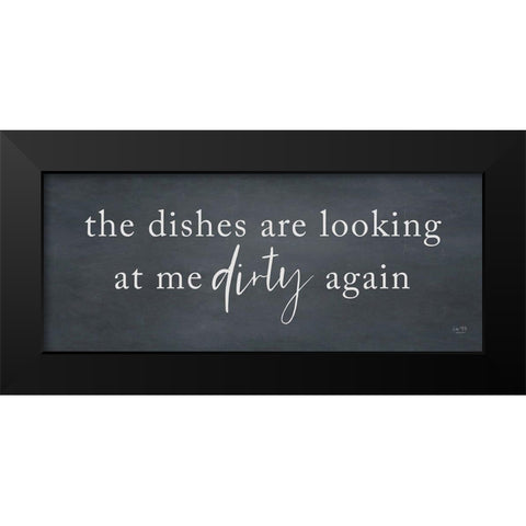 Looking at Me Dirty Black Modern Wood Framed Art Print by Lux + Me Designs