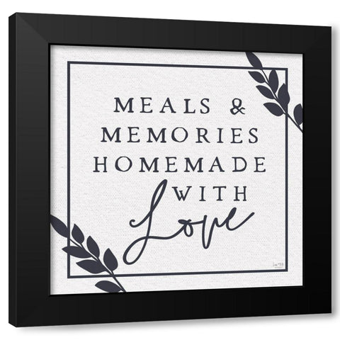 Meals and Memories Made with Love Black Modern Wood Framed Art Print by Lux + Me Designs