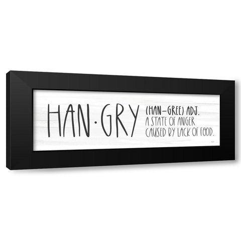 Hangry Definition Black Modern Wood Framed Art Print with Double Matting by Lux + Me Designs