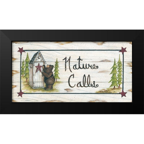 Nature Calls Black Modern Wood Framed Art Print by June, Mary Ann