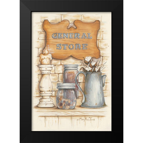 General Store Black Modern Wood Framed Art Print by June, Mary Ann