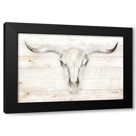 Cow Skull Black Modern Wood Framed Art Print by Rae, Marla