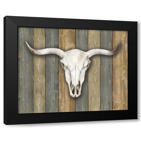 Cow Skull II Black Modern Wood Framed Art Print by Rae, Marla