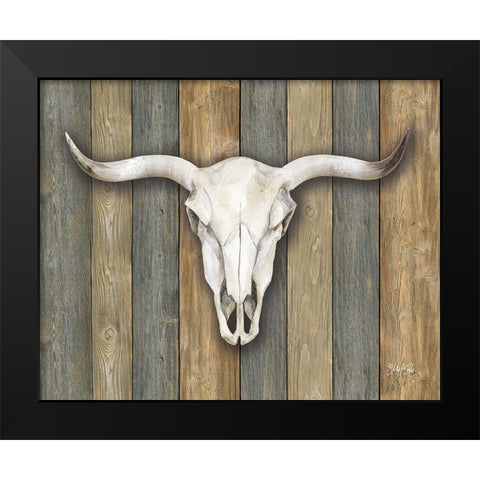 Cow Skull II Black Modern Wood Framed Art Print by Rae, Marla