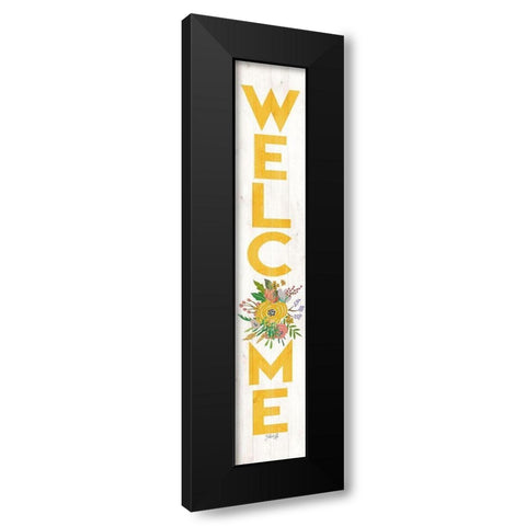 Welcome Summer Black Modern Wood Framed Art Print by Rae, Marla